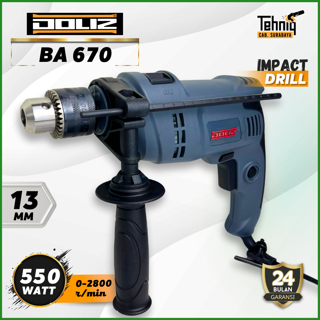 Mesin Bor Listrik - Bor Tangan Bor Beton DOLIZ BA670 Impact Drill