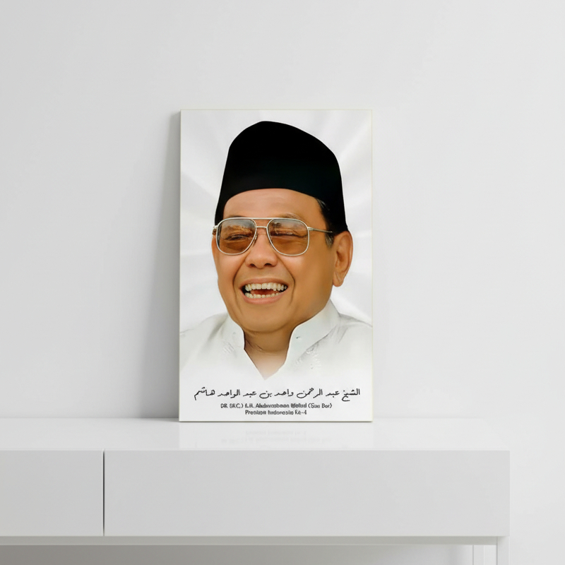 Poster Foto Papan MDF 30X45 Kh Abdurrahman Wahid Gusdur foto ulama hiasan dinding islami