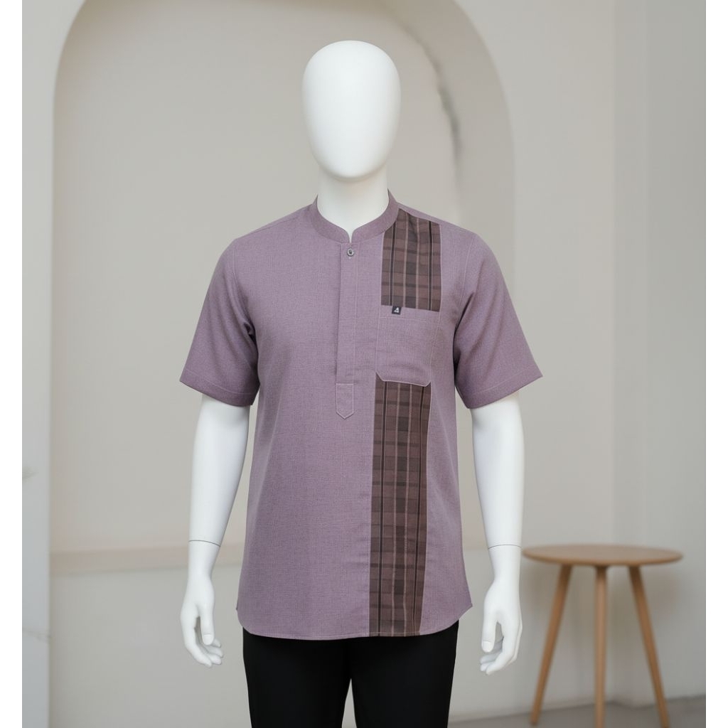 AL_LIWA BAJU KOKO KURTA DEWASA WARNA HITAM LILAC ARMY BIRU ABU UKURAN M L XL