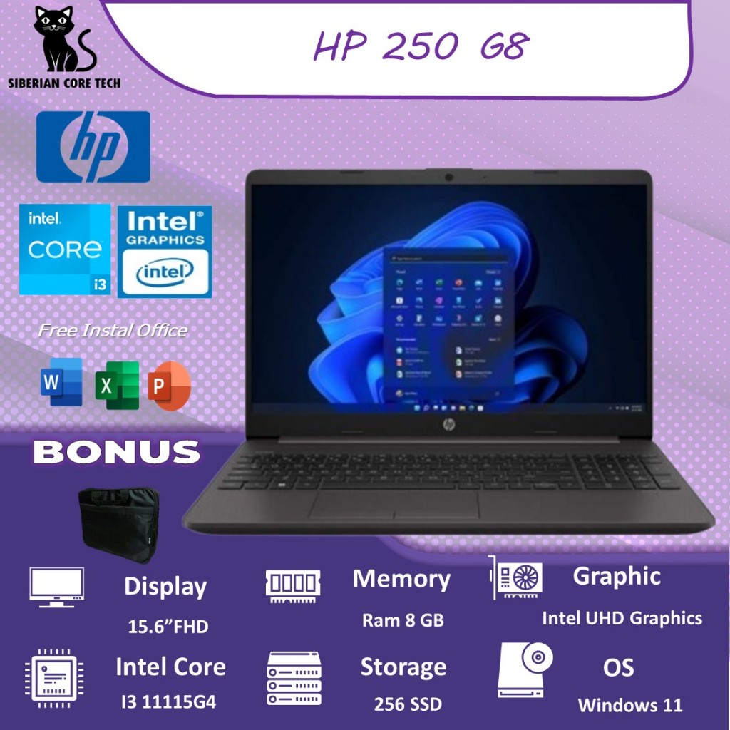 HP 250 G8 I3 1115G4 8GB 256GB W11 15.6FHD