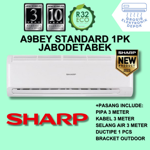 FREE PASANG + AKSESORIS AC Sharp 1 PK A9BEY STANDARD Grosir Elektronik Depok