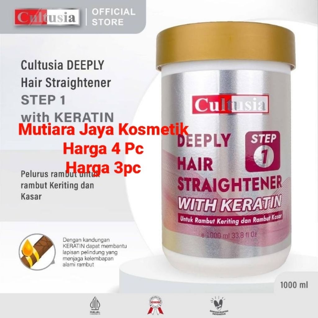 Cultusia Hair Straightening Step1 1000ml(HARGA 4Pc/ 3PC) Obat Pelurusan Rambut / Smoothing /Rebondin
