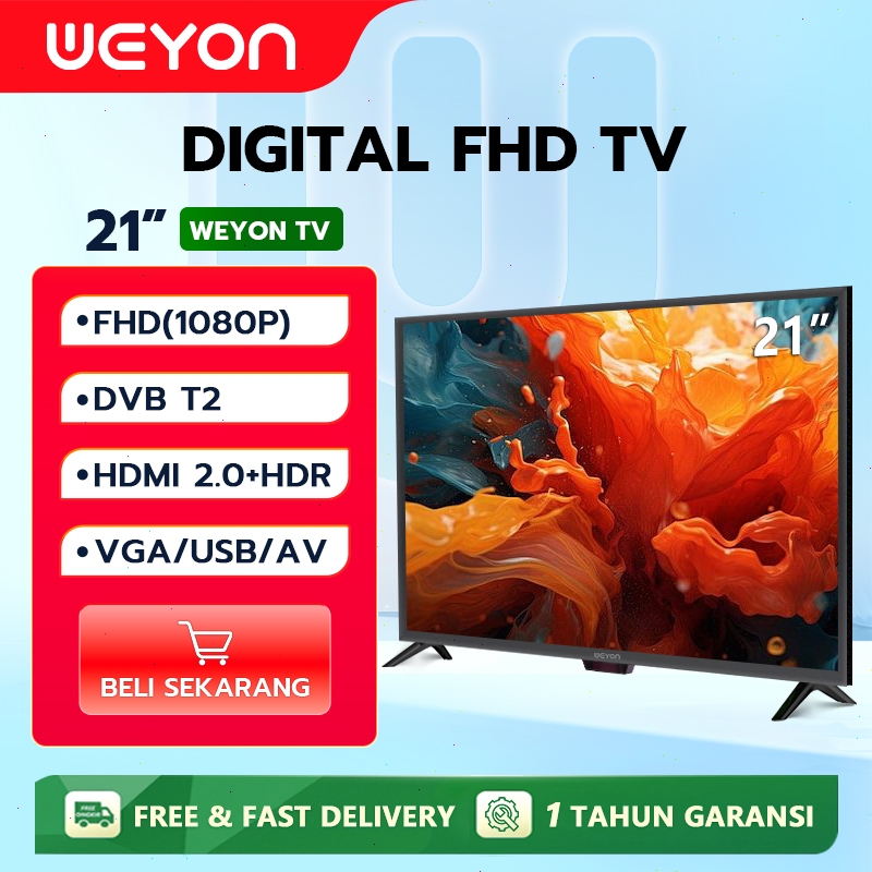 WEYON TV Digital 21 Inch FHD TV LED 24 inch 25 Inch 27inch Televisi LED Murah Promo Garansi 1 Tahun