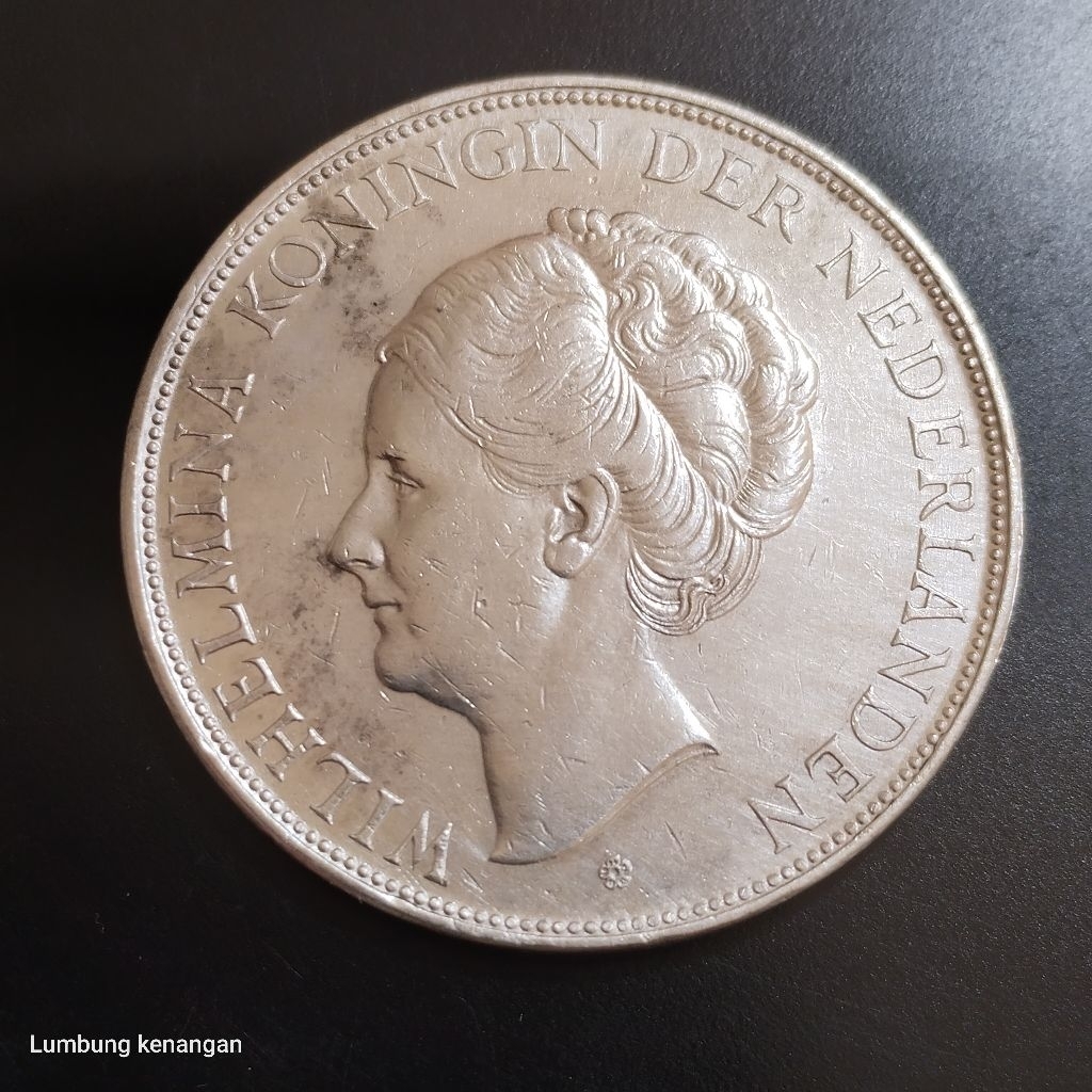 koin Silver Wilhelmina 2,5 Gulden 1937 Koin perak