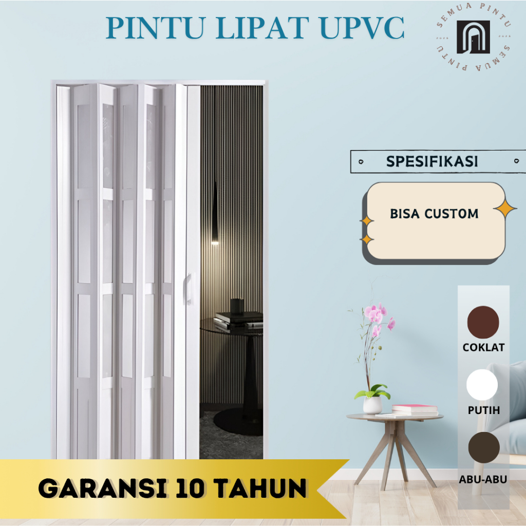 Pintu Lipat UPVC, Partisi Ruangan, Folding Door UPVC, UPVC Door, Pintu Custom UPVC