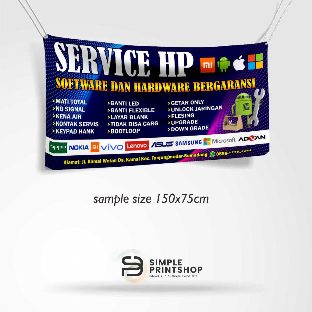 Spanduk Banner Service HP Free Custom Design