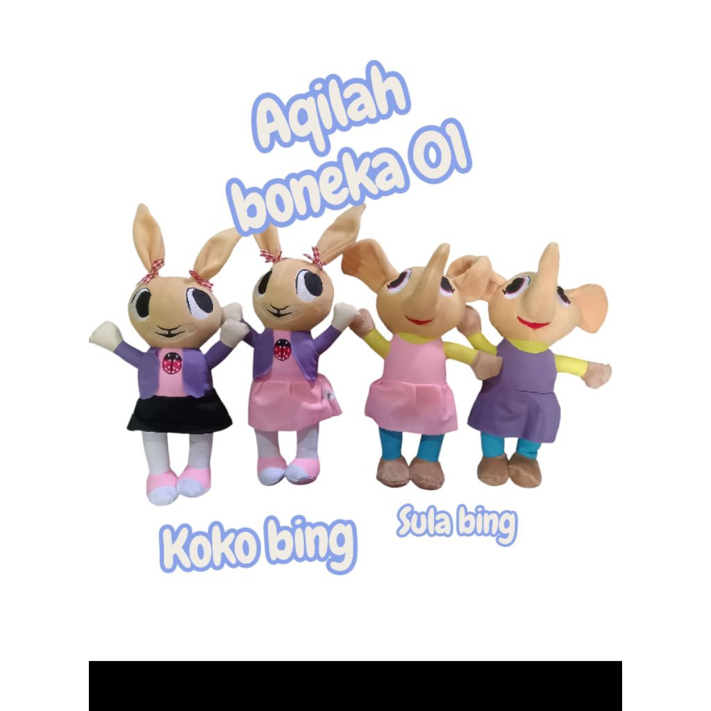 Boneka New Viral Bing And Friend,Koko,Sula Size 35 Cm