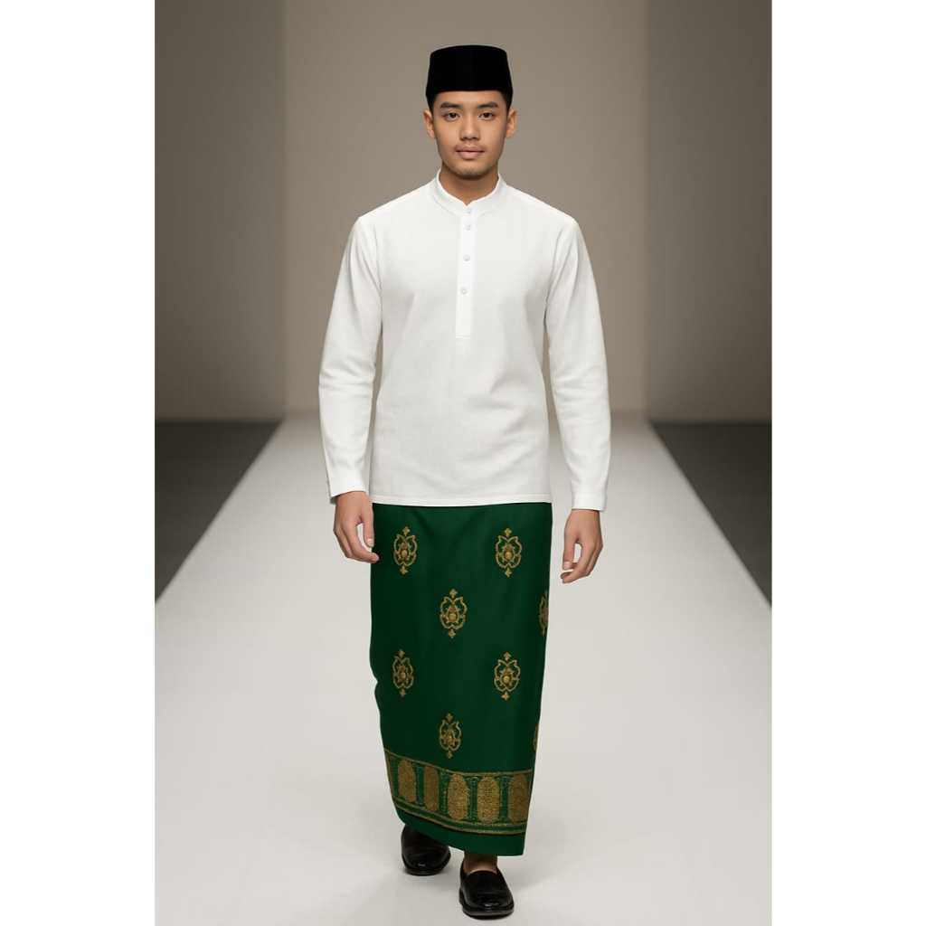 Sarung BHS Classic Silver Motif C45 SSK Hijau / Sarung BHS Classic