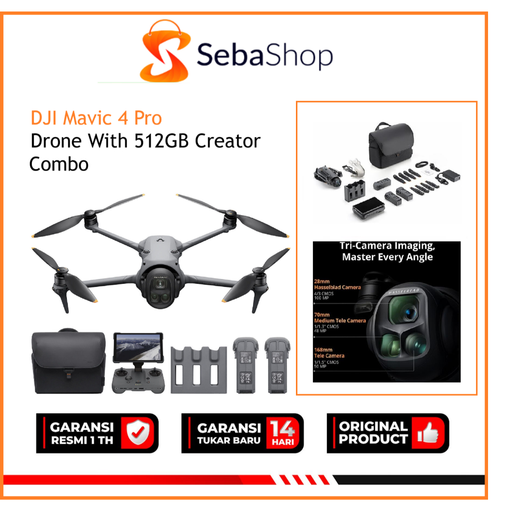 DJI Mavic 4 Pro Drone With 512GB Creator Combo (DJI RC Pro 2)-Drone Kamera New Original