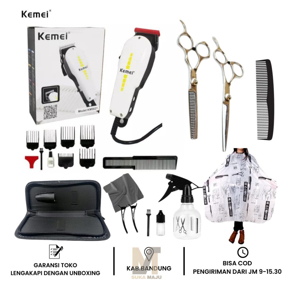 Kemei KM-8821 Profesional Barber Kemei 8821 Alat Cukur Rambut
