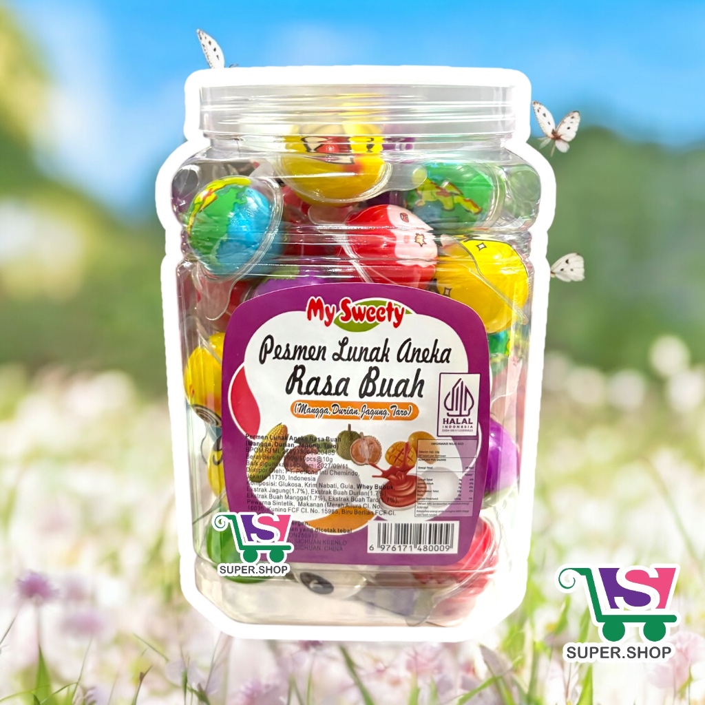 PERMEN LUNAK BULAT / PERMEN JELLY TOPLES (isi 50 pcs)