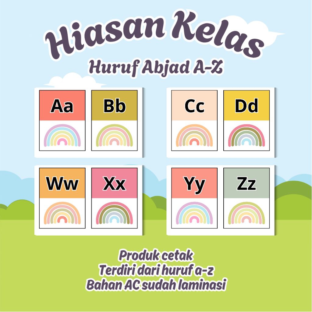 [Hiasan Kelas] Huruf Abjad A-Z | Dekorasi Kelas | Huruf Alphabet