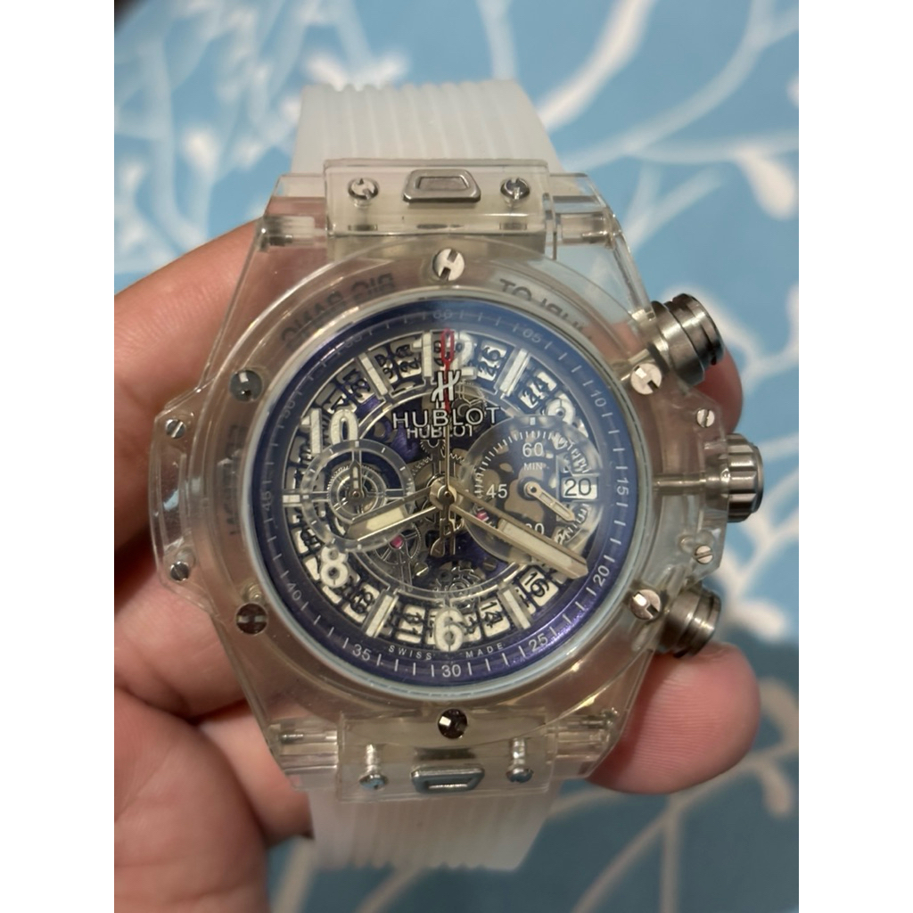 Hublot geneve transparant quart like new