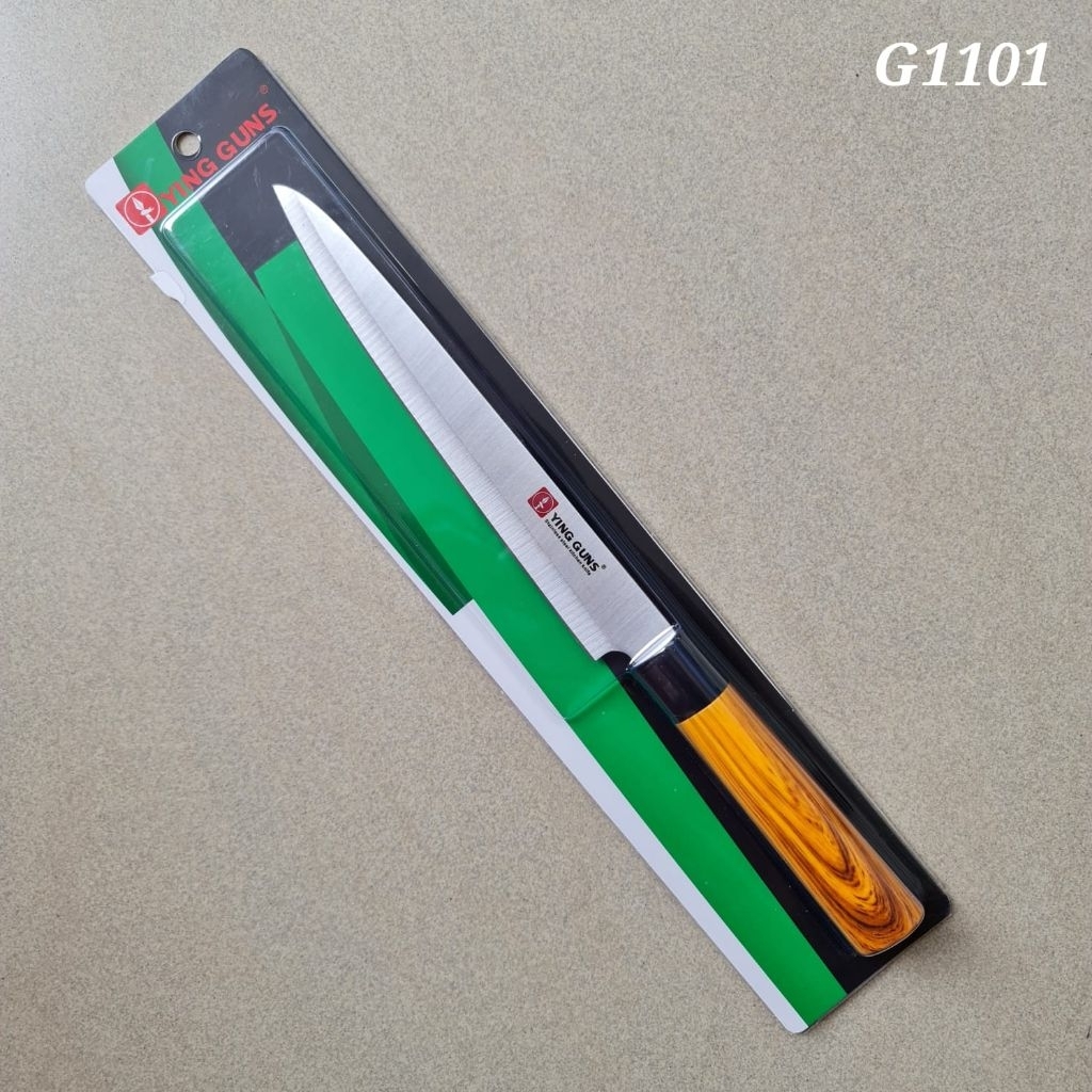 Pisau YING GUNS ORIGINAL 8 INC Lancip Motif Kayu ABS G1101