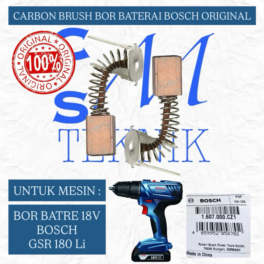CARBON BRUSH ARANG MESIN BOR BATRE 18V BOSCH GSR 180 Li ORIGINAL ARENG BOR BATRE BOSCH GSR180 Li (OR