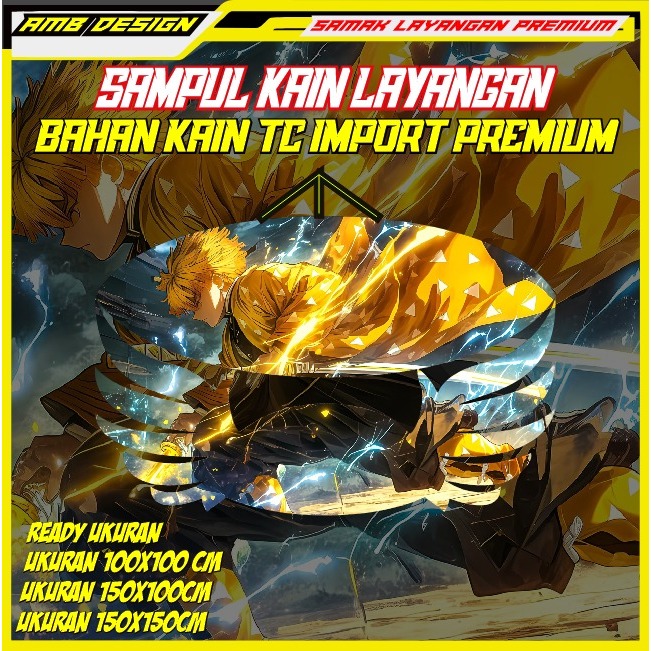 AMB - SAMAK LAYANGAN | demon slayer VERS | BAHAN KAIN TC IMPORT LAYANG LAYANG