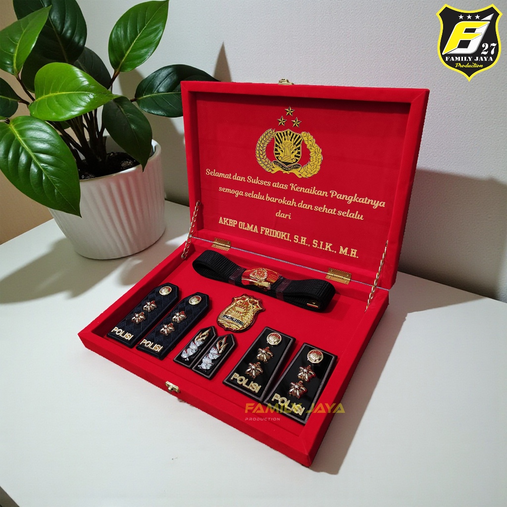 SET BOX PANGKAT/GIFT BOX PANGKAT AKBP POLRI POLISI - BOX CUSTOM UCAPAN KENAIKAN PANGKAT