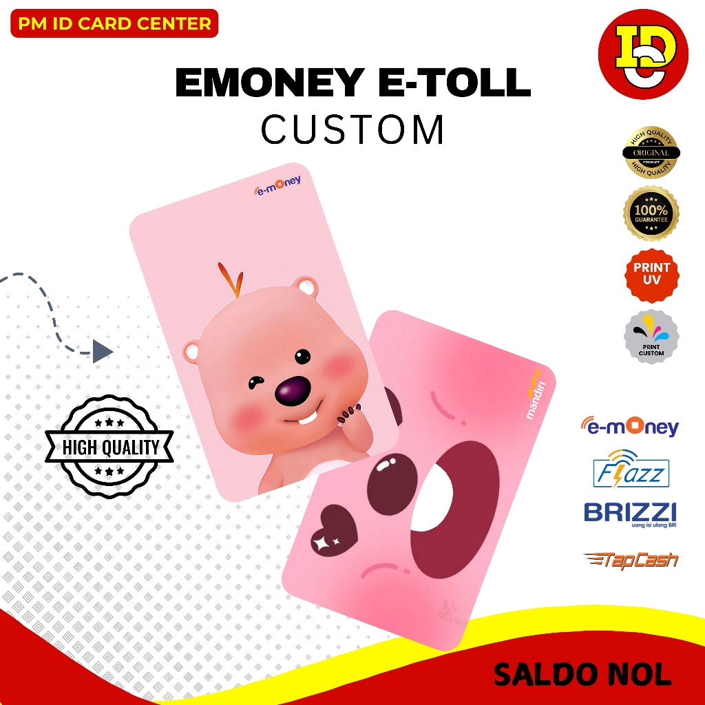 Etoll Emoney Flazz Tapcash Brizzi Custom Print Foto Card ID Card Member Card Saldo Nol