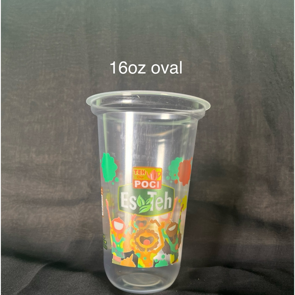 slop Cup Minuman EsTeh ukuran 16oz Oval