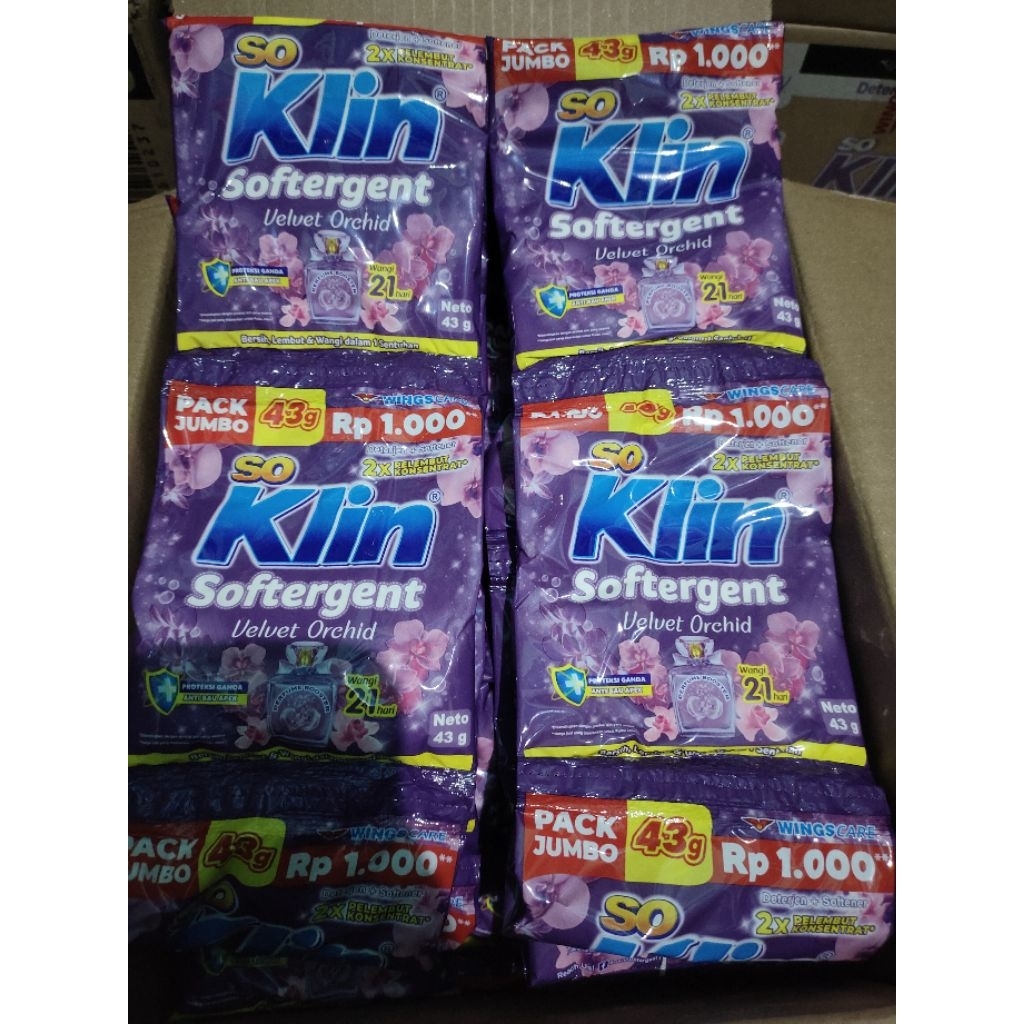 SO KLIN SOFTERGEN Detergen bubuk 1 RENCENG (isi 6pcs)