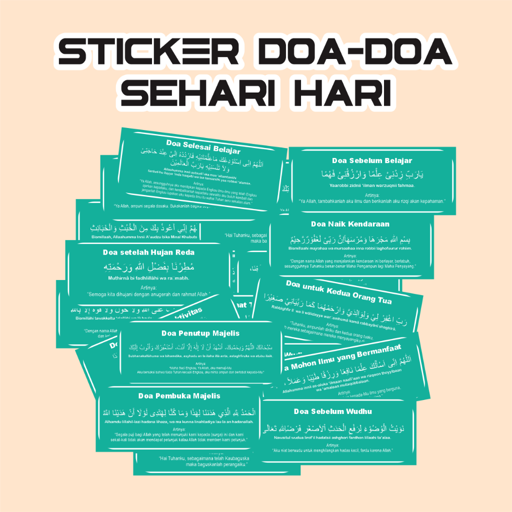 Stiker Doa Sehari-hari - Sticker Doa Stiker Doa Harian Anak