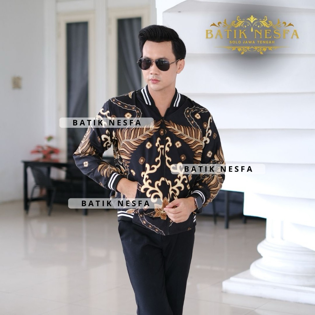 Custom jaket batik bomber riquest ukuran jumbo