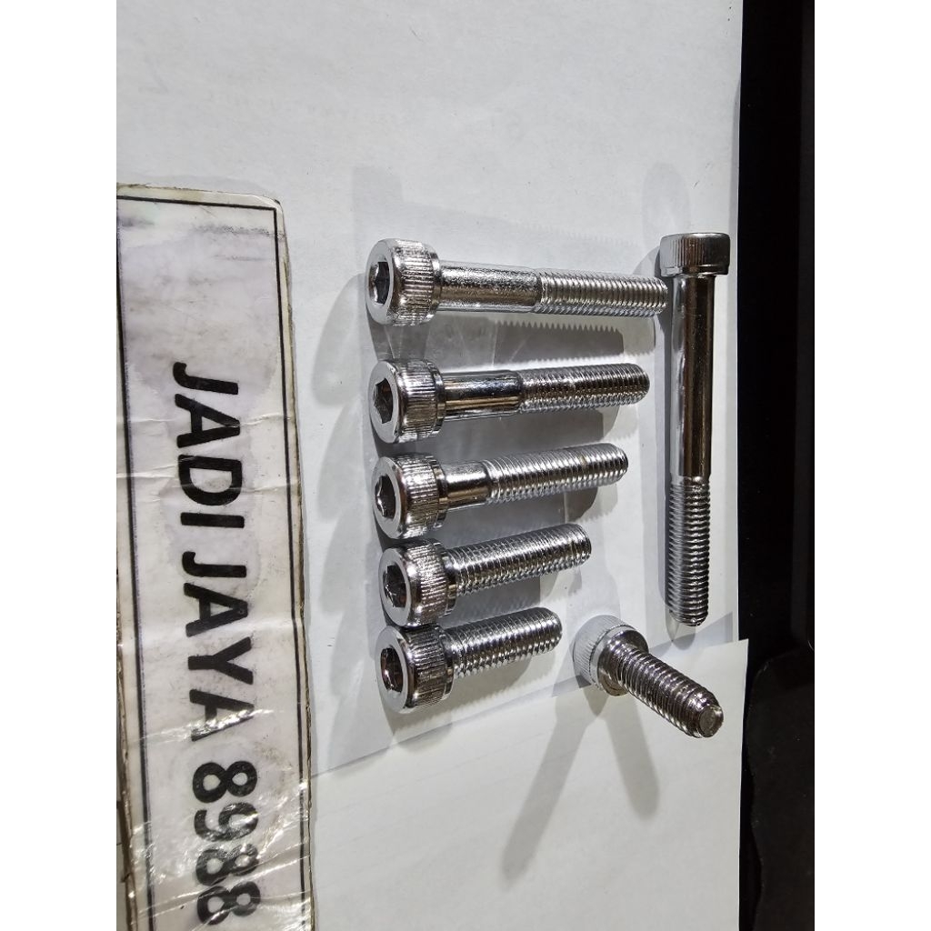 Baut L Chrome M8x20 Sampai M8x70 Ulir Drat Kunci 12 Kunci L6