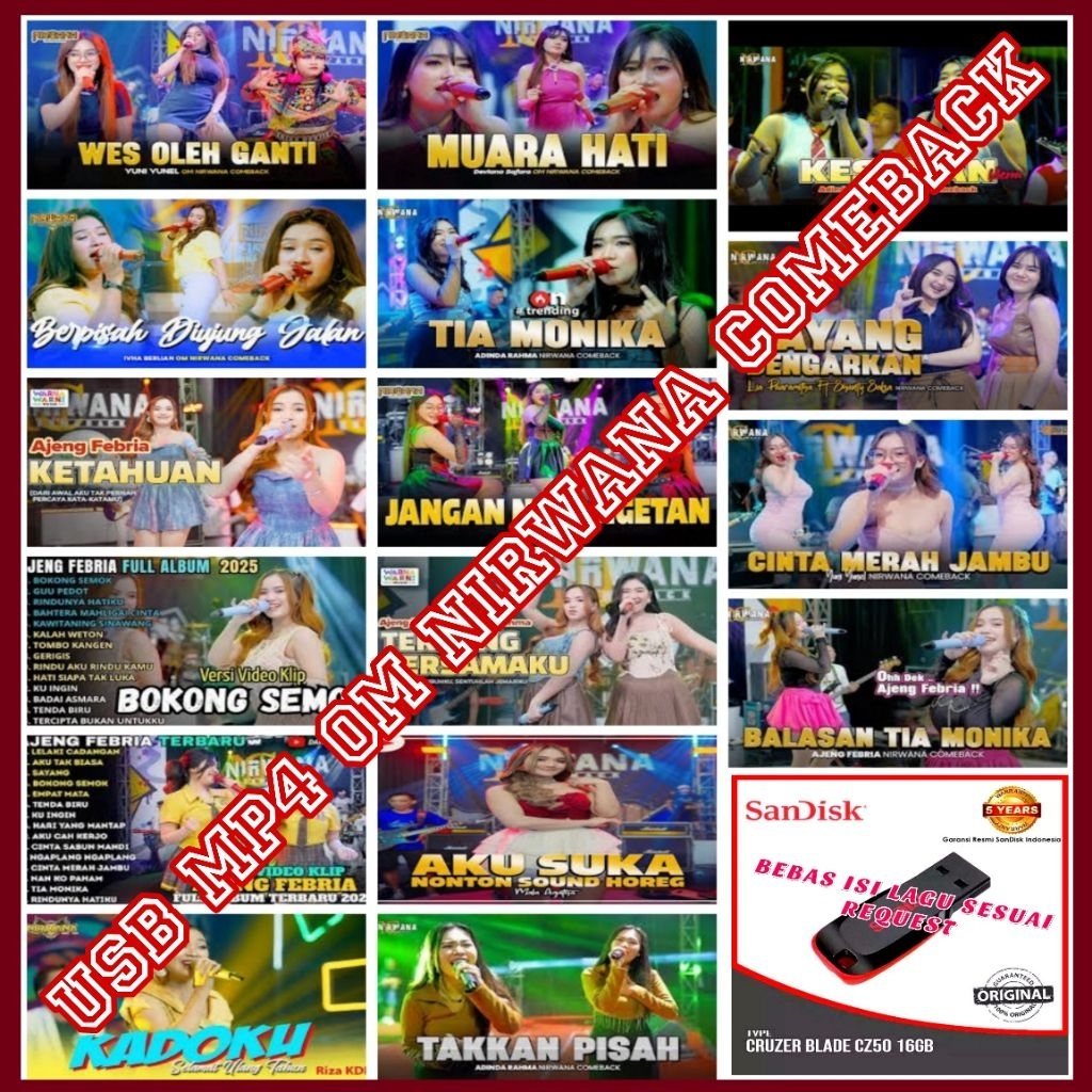 USB MOBIL MP4 VIDI0 MUSIK LAGU DANGDUT KOPLO TERBARU - USB MOBIL FULL ALBUM LAGU OM NIRWANA COMEBACK