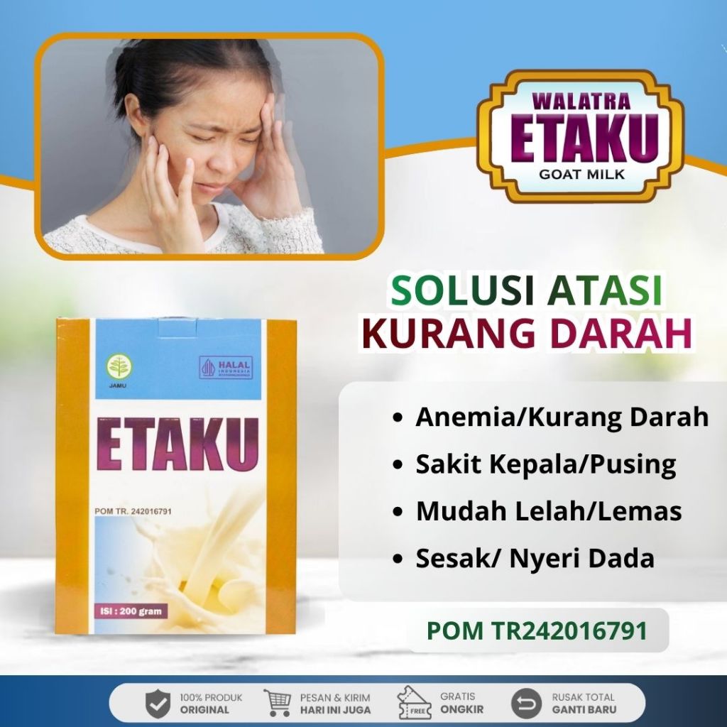 Obat Anemia Penambah Kurang Darah Atasi Sakit Kepala Pusing Badan Lemas Mudah Lelah - Etaku Susu Kam