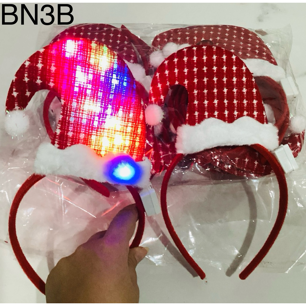 LUSINAN BN3(A(AA(ABCDEFGHI )Bando Natal rusa LED,bando Merry Christmas rusa isi 12pcs