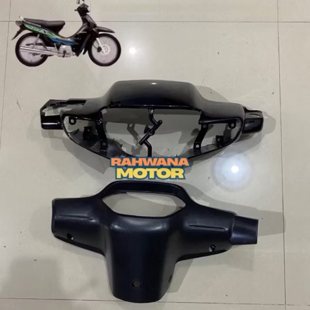 Batok Depan & Belakang Supra X Lama Cakram Cover Kepala Motor Supra X lama warna Hitam