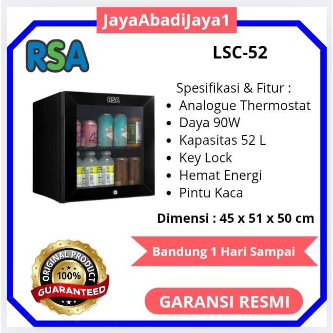Showcase Portabel Mini Bar RSA 52 Liter LSC-52