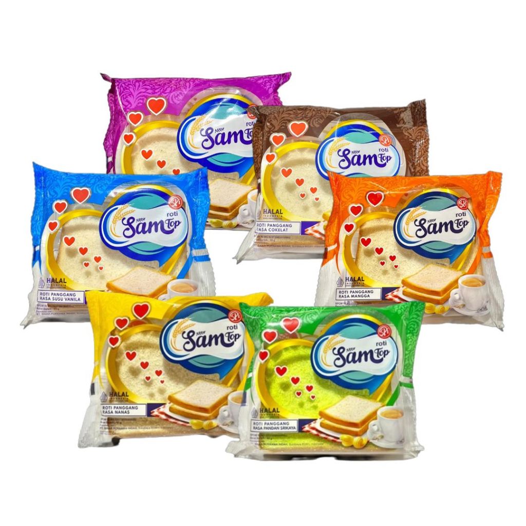 SAMTOP Roti panggang Lembut / roti tawar per 10 bungkus - harga grosir lebih murah