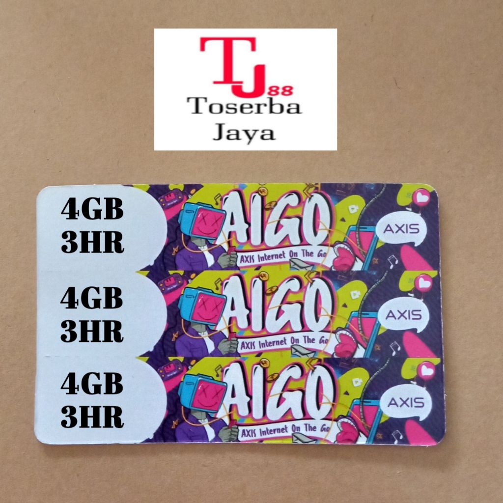 VOUCHER AXIS/AIGO DATA 4GB 3HR