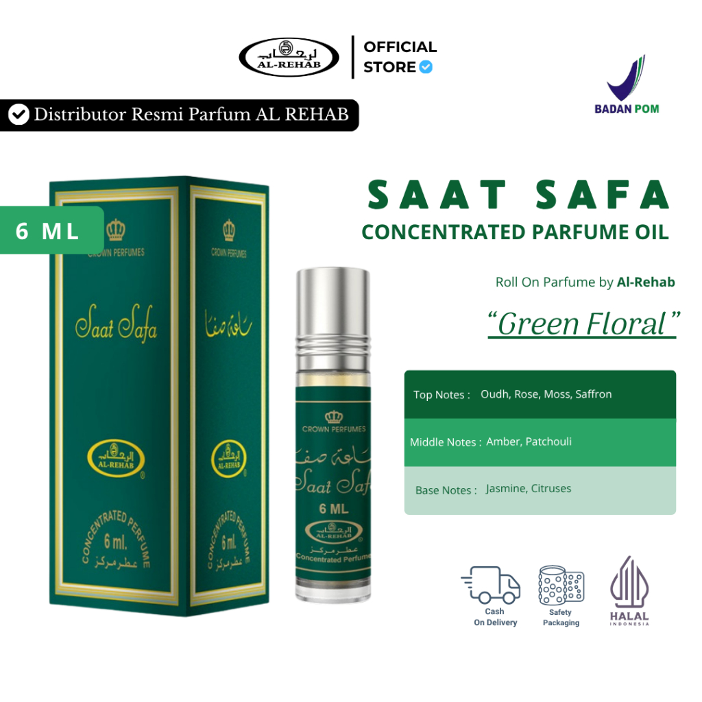 Al Rehab Perfume SAAT SAFA Concentrated Oil Roll On 6ML Original Saudi BPOM Licensed
