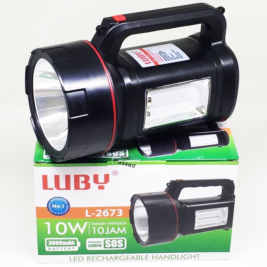 Luby L-2673 Senter Tangan / LED Recharge Handlight 10 Watt