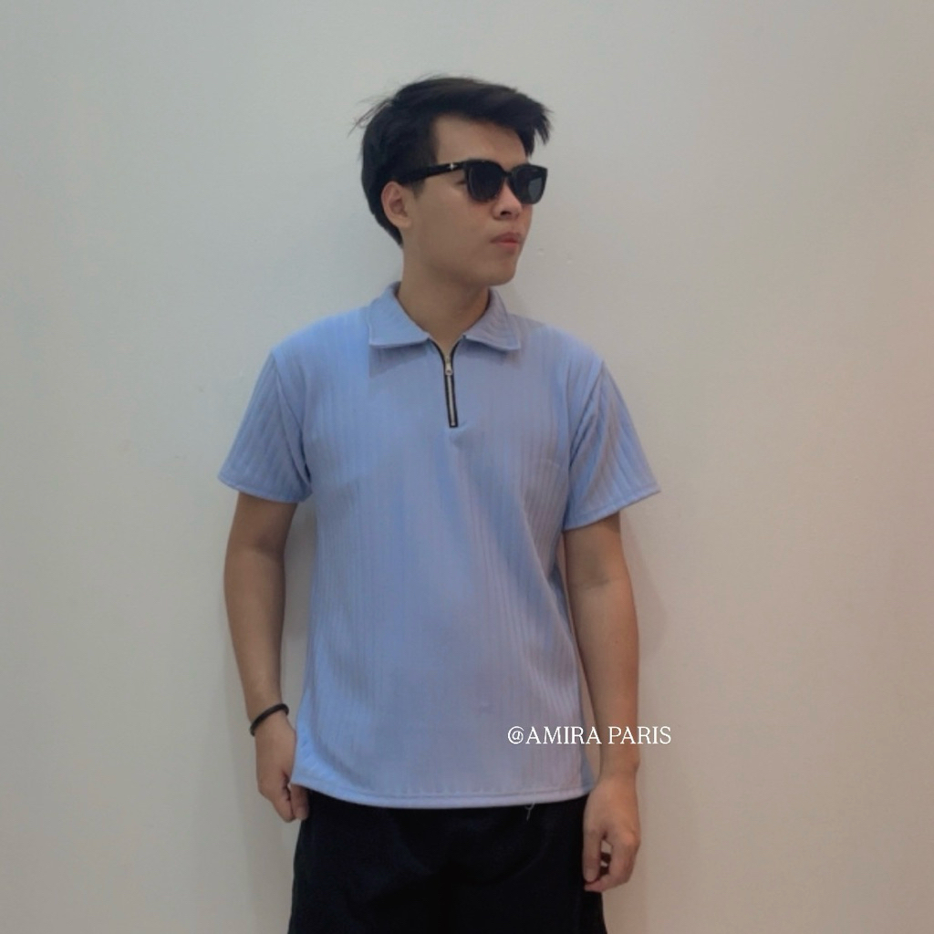 BESTPROMO KAOS POLO SHIRT ZIPPER PRIA / KAOS POLO ZIPPER KNIT KERAH KOREAN TEBAL PREMIUM / KAOS POLO