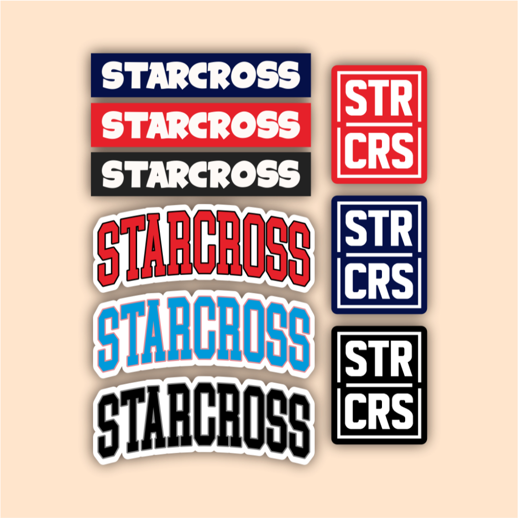 Stiker Sticker Starcross Distro Black red blue Brand Case Phone logo BLACK Band Aesthetic Grosir Mur