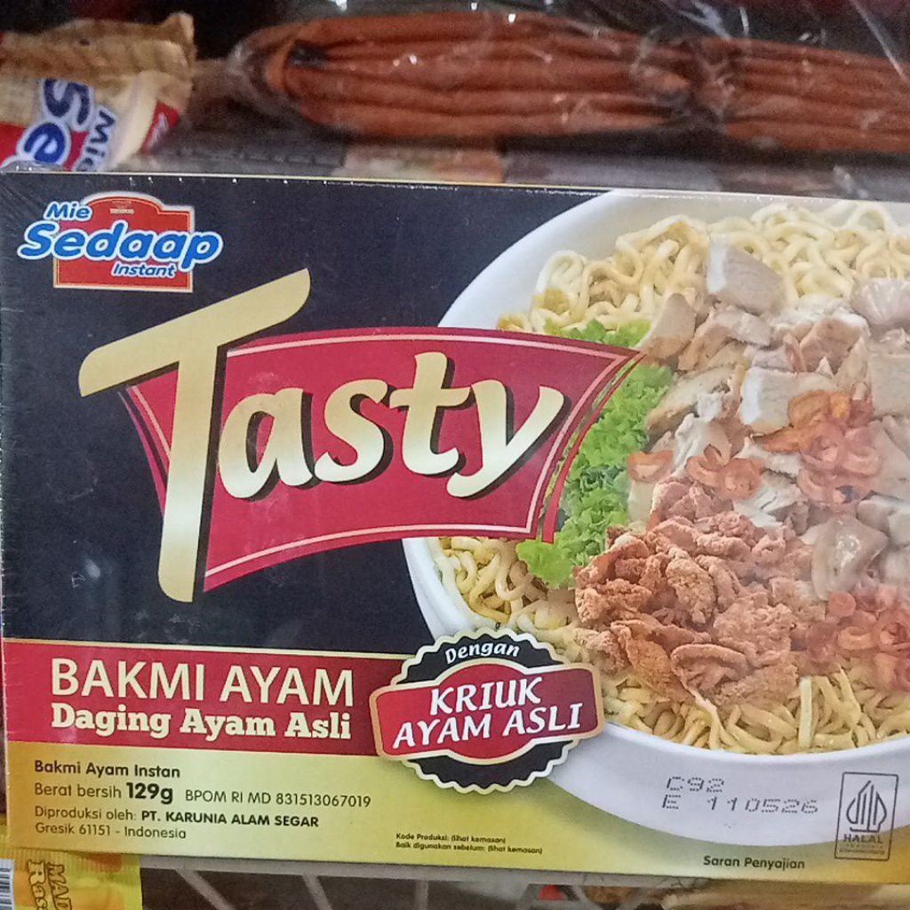 Tasty mie sedaap dengan kriuk ayam asli rasa Bakmi Ayam