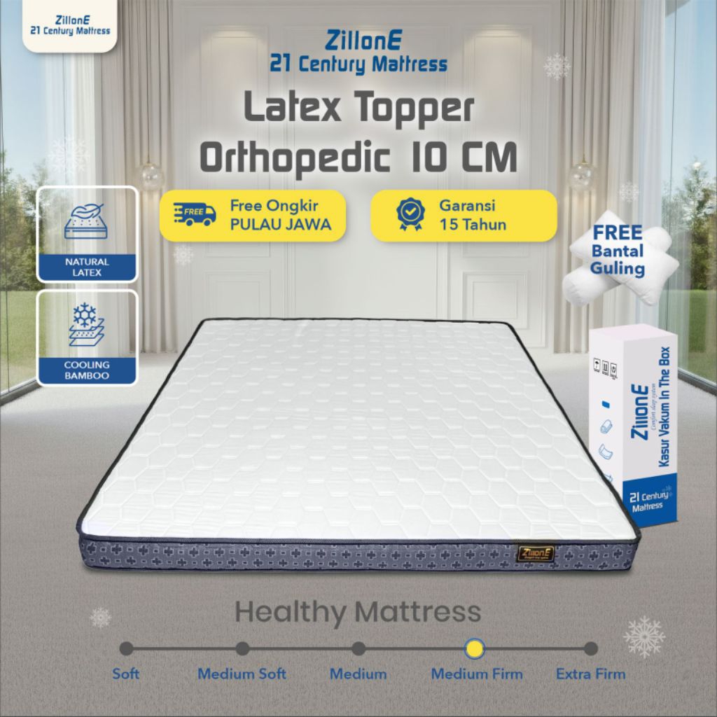 Zillone Latex Topper Orthopedic Mattress 10cm Medium Firm – Superior Latex Mattress Topper | Topper 