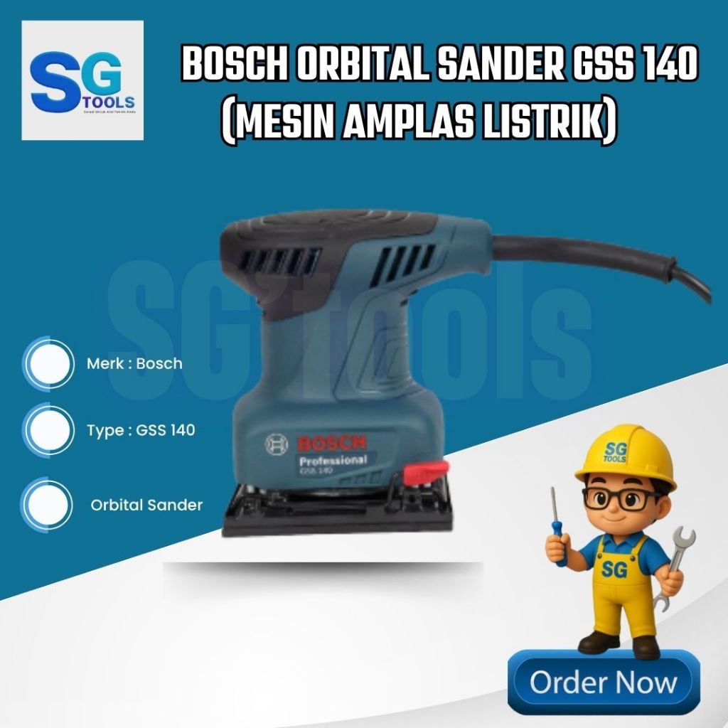 Bosch Mesin Amplas Orbital Sander GSS 140 Bosch - Mesin Amplas Kayu Mesin Amplas Tembok - Bosch GSS 
