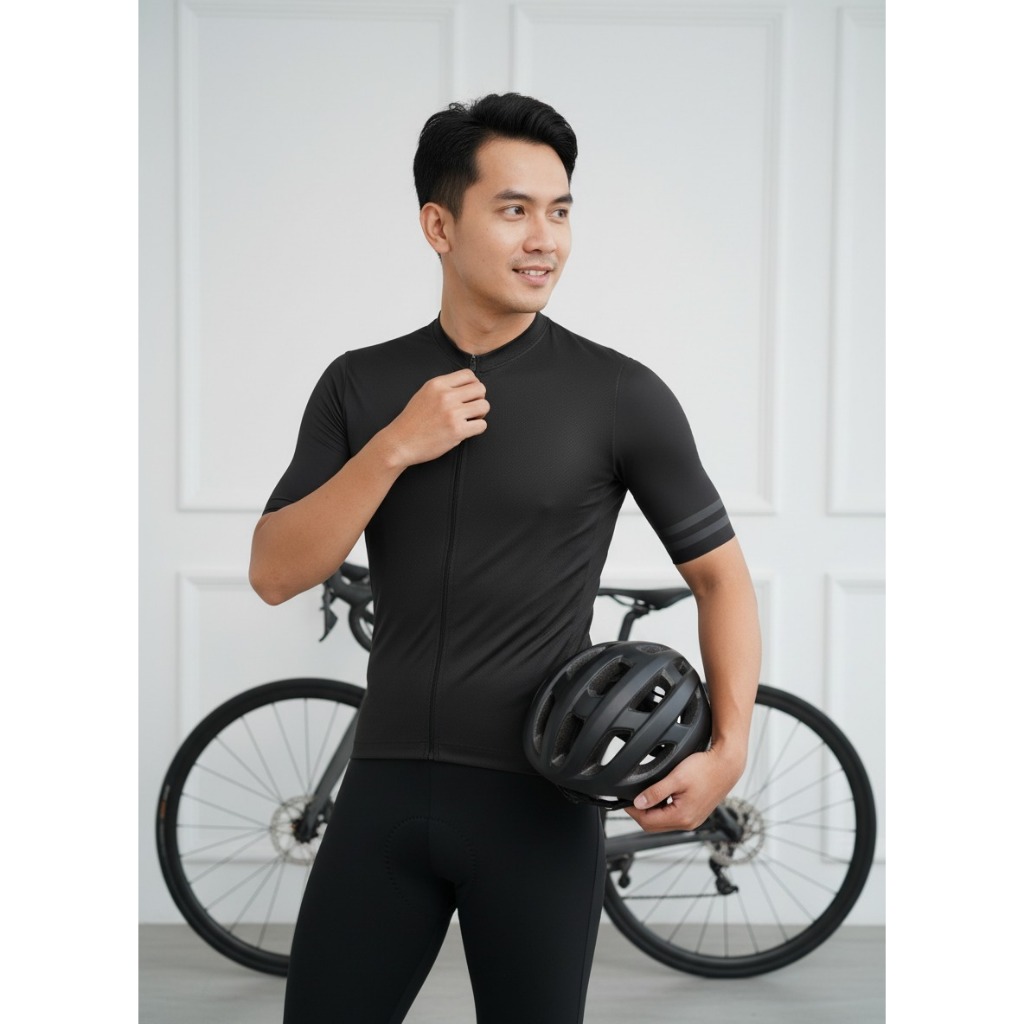 BEST SALE BAJU SEPEDA / JERSEY SEPEDA ROADBIKE AERO POLOS POLOS / KAOS SEPEDA POLOS - HITAM