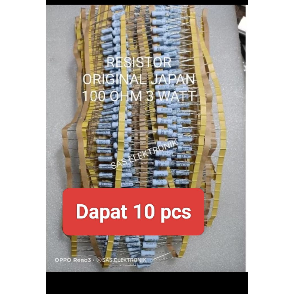 RESISTOR PANASONIC ORIGINAL 100OHM 3W 100 OHM 3 WATT BISA BUAT PENGGANTI 100OHM 2W 2 WATT 100 OHM 3W