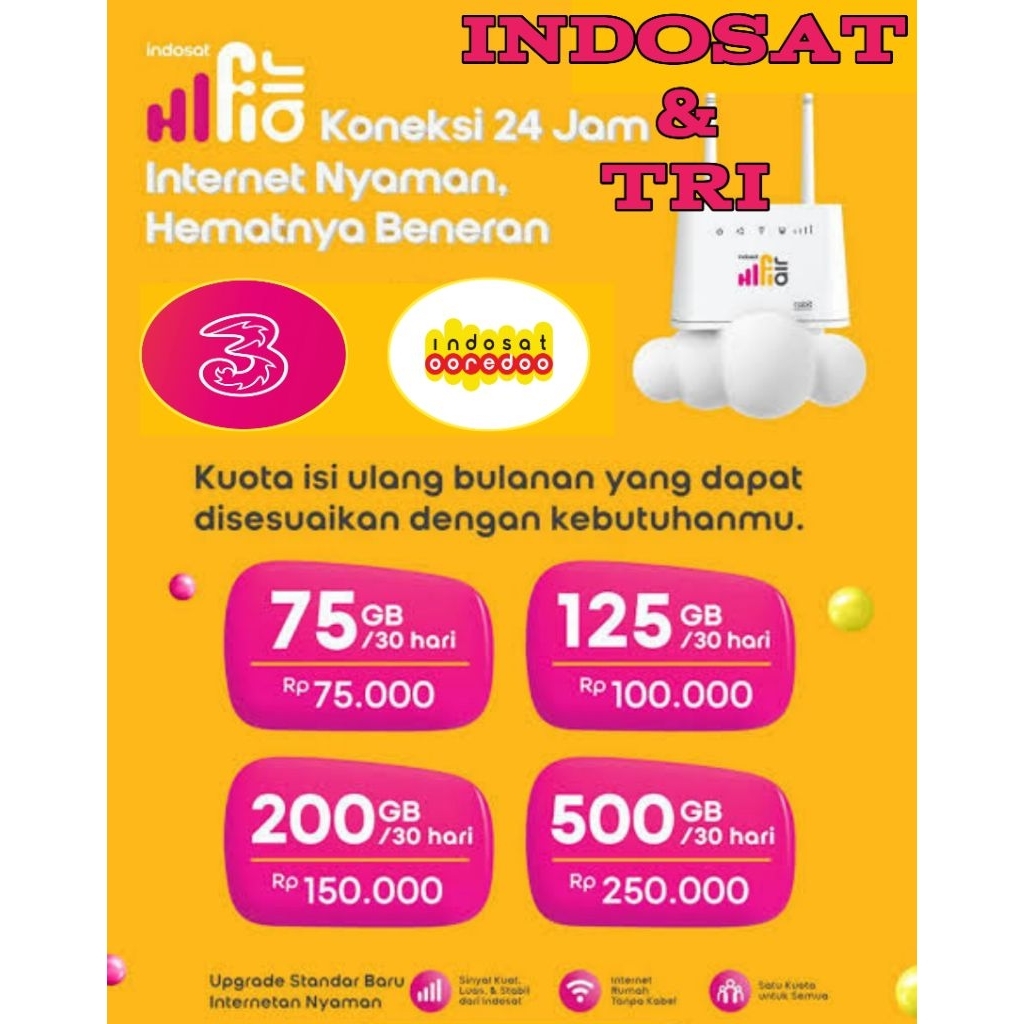 Kuota Modem Hifi Air Indosat Dan Tri