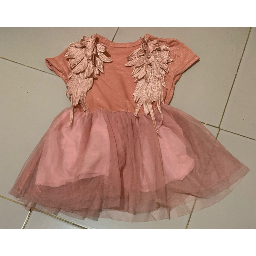 Prelove baju dress anak perempuan Ld 52cm , Pj 43cm Merk Ancore Lala