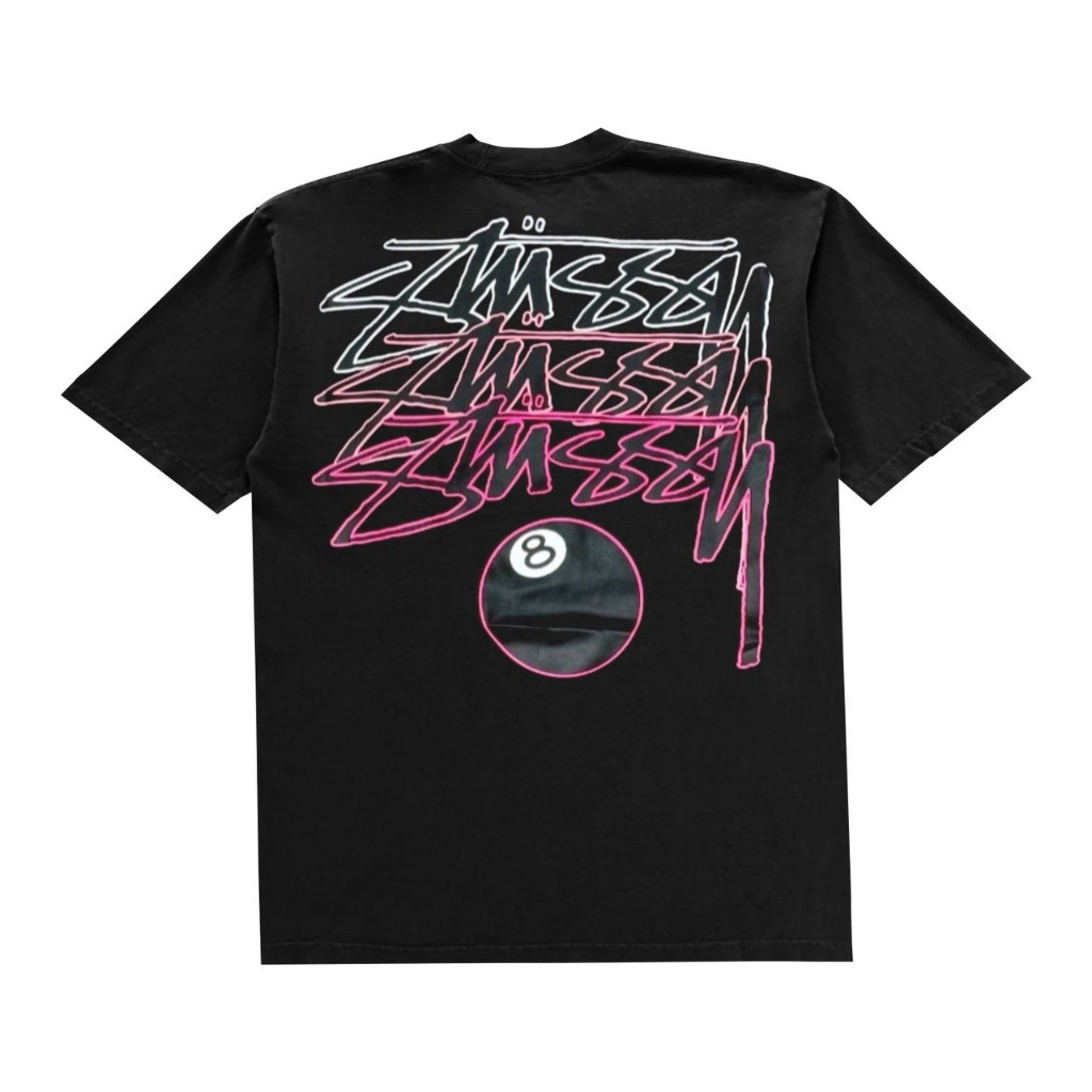 T SHIRT STUSSY 8 BALL PINK SPELLOUT KAOS STUSSY KAOS PRIA TSHIRT PRIA KAOS PRIA STUSSY