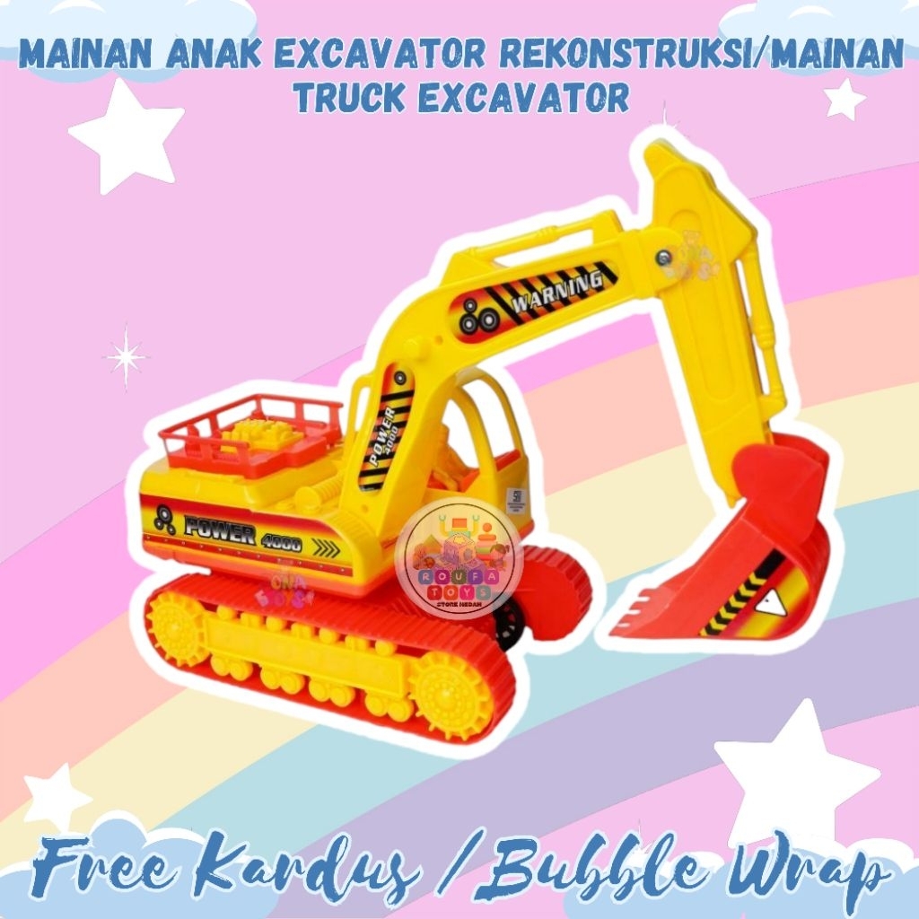 MAINAN BIG EXCAVATOR UKURAN JUMBO TERMURAH/MAINAN ANAK TRUCK EXCAVATOR REKONSTRUKSI/MAINAN TRUCK KOB