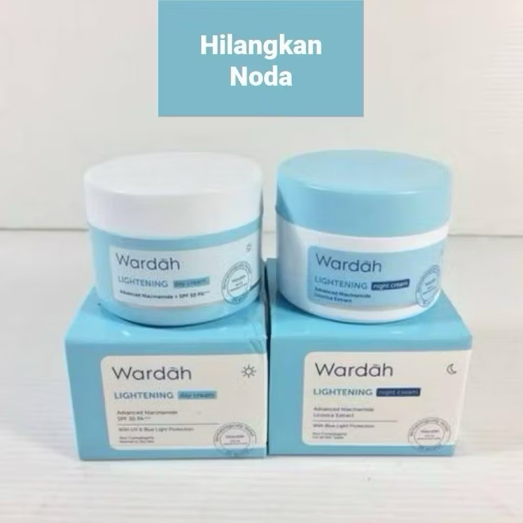 Paket Wardah Cream Lightening 2 Pcs (Day Cream+Night Cream)_Perawatan Wajah