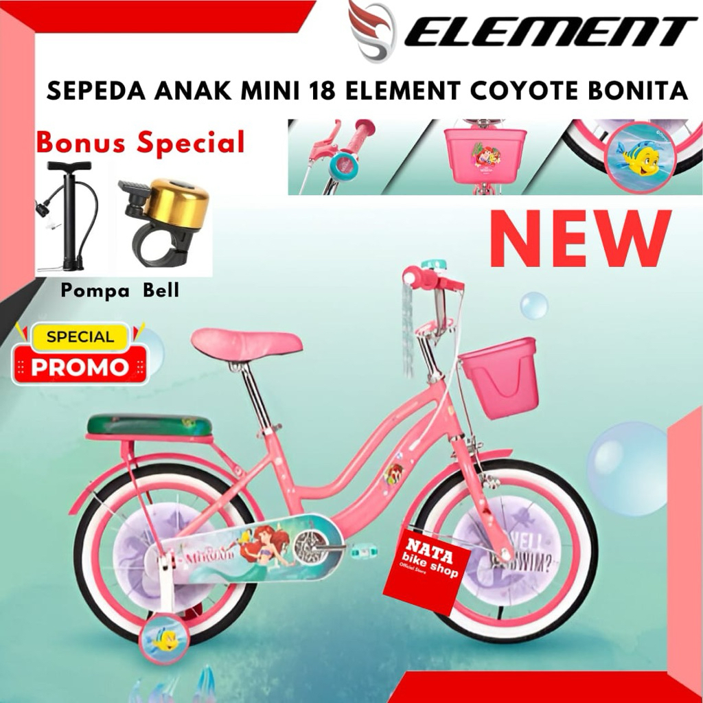 Sepeda Anak Perempuan 18 Element Coyote Bonita Terbaru