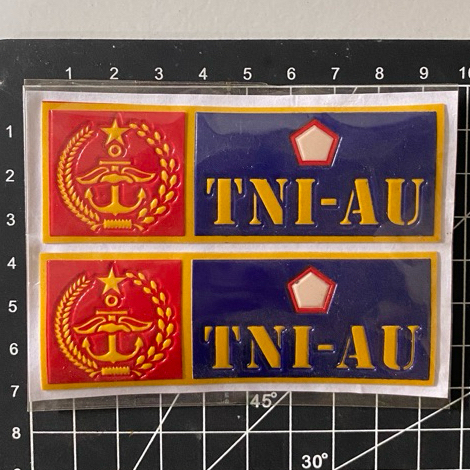 stiker embos timbul nopol logo TNI AU satu set stiker motor mobil